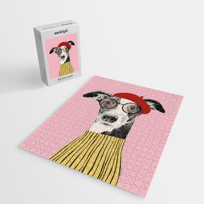 French style greyhound dog portrait Jigsaw Puzzle Gallery Image 2