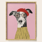 French style greyhound dog portrait Serving Tray Gallery Image 1