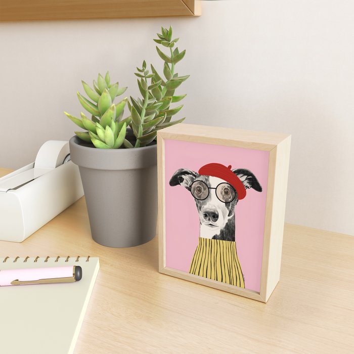 French style greyhound dog portrait Mini Art Print Gallery Image 2