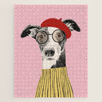 French style greyhound dog portrait Jigsaw Puzzle Gallery Image 1
