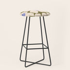 Retro Daisy - cream, purple and dark olive  Stool Gallery Image 1
