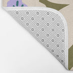 Retro Daisy - cream, purple and dark olive  Bath Mat Gallery Image 2