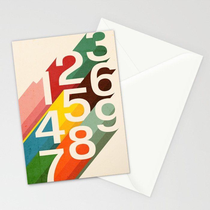 Retro Numbers Stationery Card Gallery Image 2