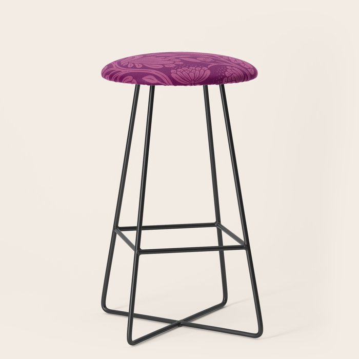 Peacock Dreams - berry Stool Gallery Image 1