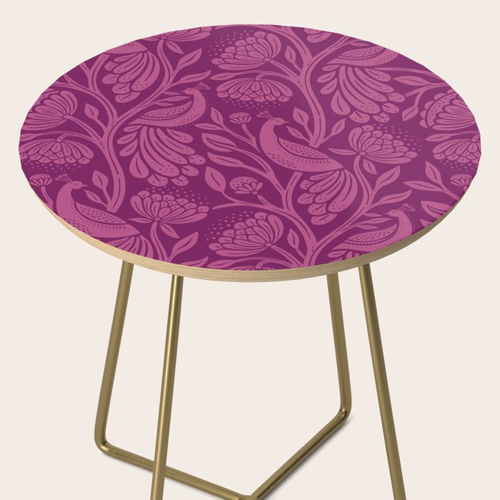 Peacock Dreams - berry Side Table Gallery Image 2