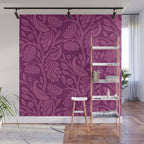 Peacock Dreams - berry Wall Mural Gallery Image 1