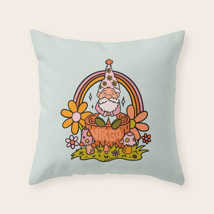 Virgo Gnome Throw Pillow Gallery Image 6