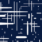 Mid-Century Modern Kinetikos Pattern in Nautical Navy Blue and White Coffee Mug Gallery Image 2