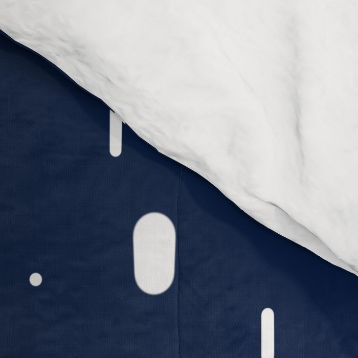 Mid-Century Modern Kinetikos Pattern in Nautical Navy Blue and White Comforter Gallery Image 4
