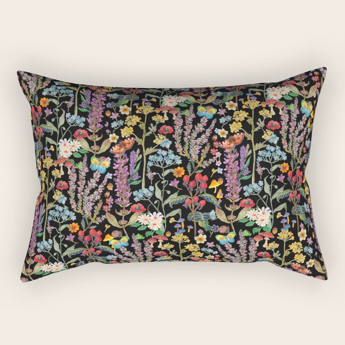 Wild Flowers Paradise Rectangular Pillow Gallery Image 1