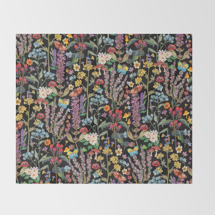 Wild Flowers Paradise Throw Blanket Gallery Image 2