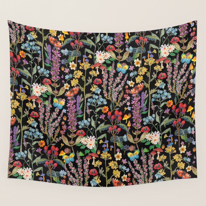 Wild Flowers Paradise Wall Tapestry Gallery Image 4