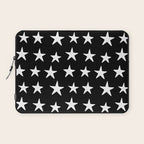 Star Pattern White On Black Laptop Sleeve Gallery Image 1