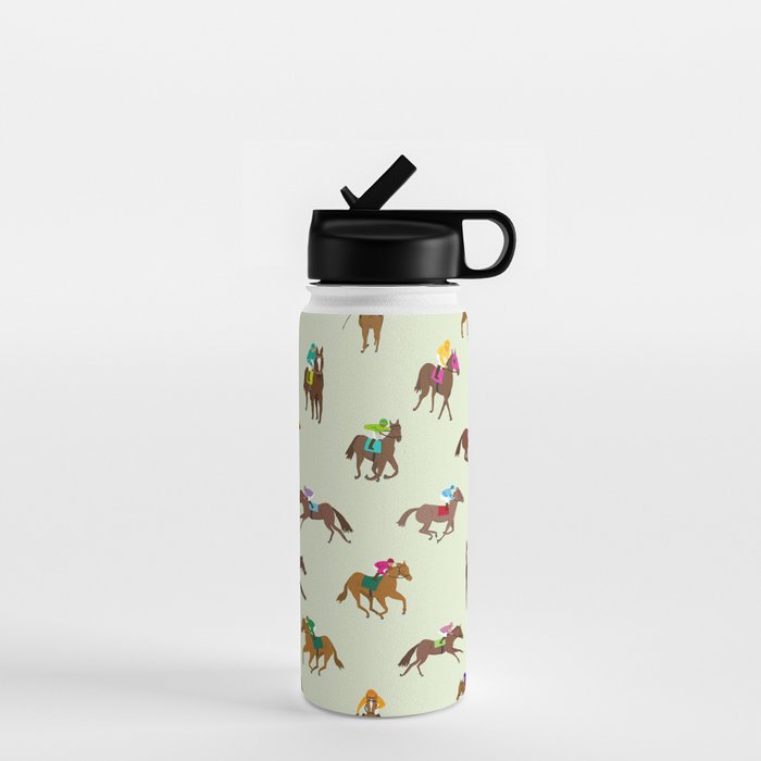 Off to the Horse Races (Mint) Water Bottle Gallery Image 1