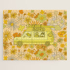 van life flower power // retro surf art by surfy birdy Jigsaw Puzzle Gallery Image 1