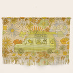 van life flower power // retro surf art by surfy birdy Wall Hanging Gallery Image 1