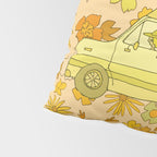 van life flower power // retro surf art by surfy birdy Pillow Sham Gallery Image 4