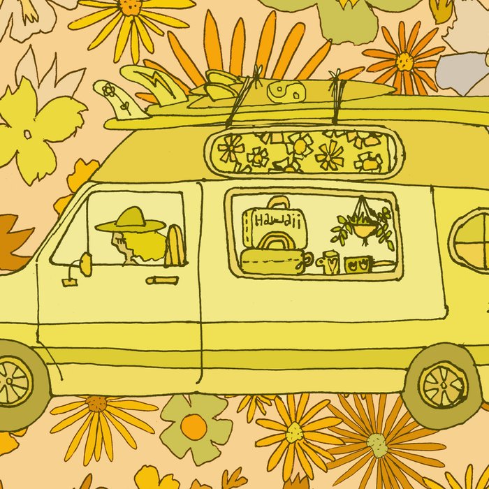 van life flower power // retro surf art by surfy birdy Coffee Mug Gallery Image 2