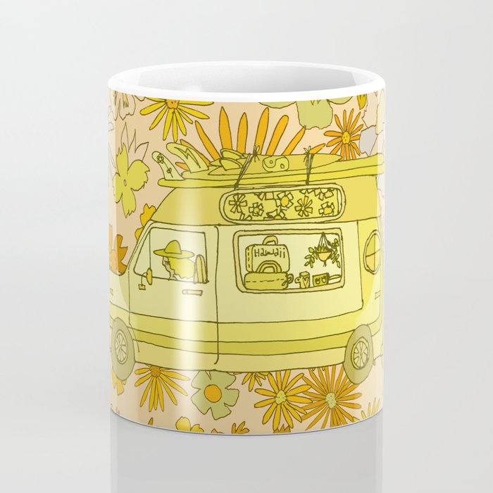 van life flower power // retro surf art by surfy birdy Coffee Mug Gallery Image 4