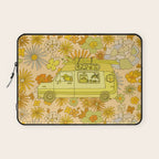 van life flower power // retro surf art by surfy birdy Laptop Sleeve Gallery Image 1