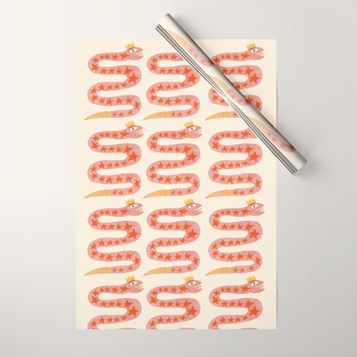 Abstraction_LITTLE_KING_COBRA_SNAKE_CUTE_ADORABLE_POP_ART_0916A Wrapping Paper Gallery Image 1