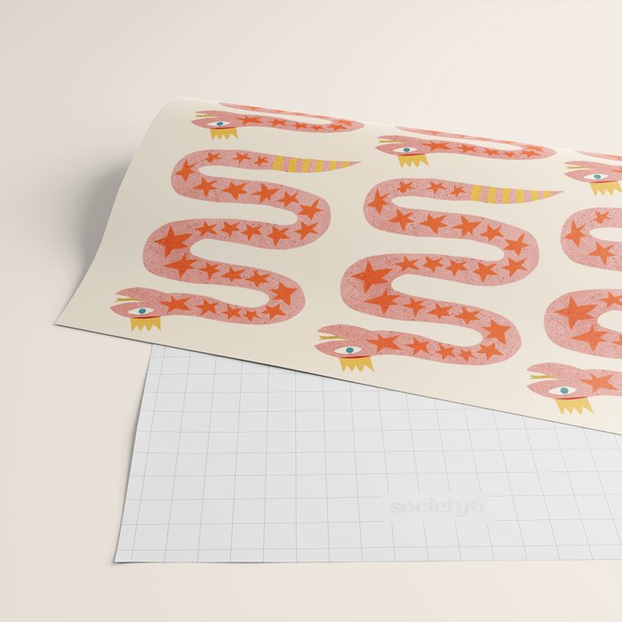 Abstraction_LITTLE_KING_COBRA_SNAKE_CUTE_ADORABLE_POP_ART_0916A Wrapping Paper Gallery Image 2