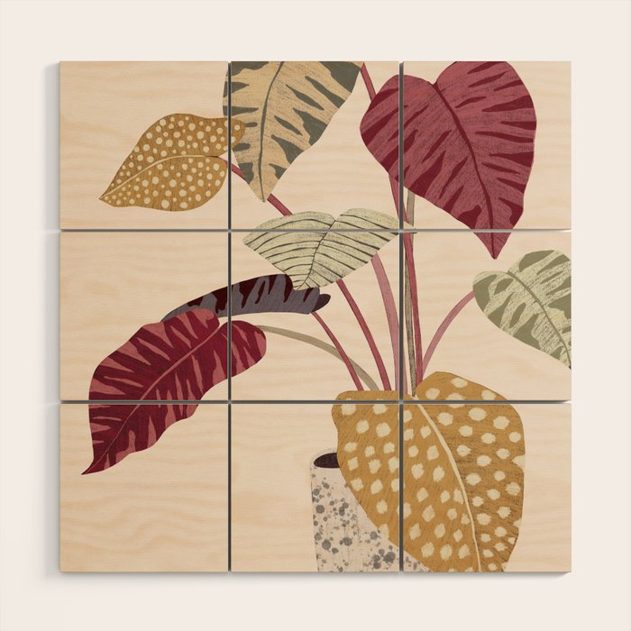 Colorful plant Wood Wall Art Gallery Image 1