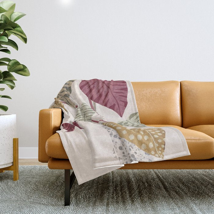 Colorful plant Throw Blanket Gallery Image 1