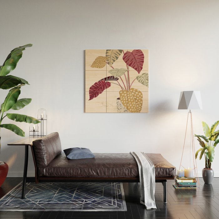 Colorful plant Wood Wall Art Gallery Image 2