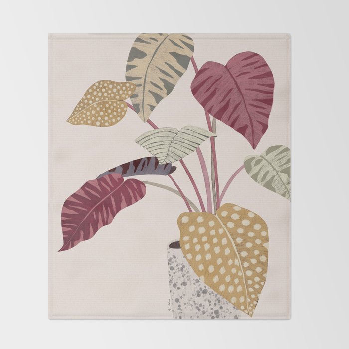 Colorful plant Throw Blanket Gallery Image 2