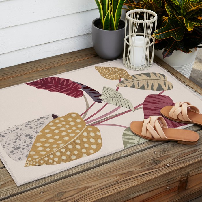 Colorful plant Outdoor Rug Gallery Image 2