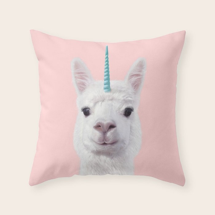 ALPACA UNICORN Throw Pillow Gallery Image 6