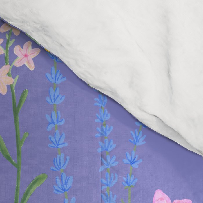 blue meadows colorful floral pattern Comforter Gallery Image 4