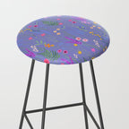 blue meadows colorful floral pattern Stool Gallery Image 2