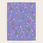 blue meadows colorful floral pattern Poster Gallery Image 4