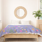 blue meadows colorful floral pattern Duvet Cover Gallery Image 3