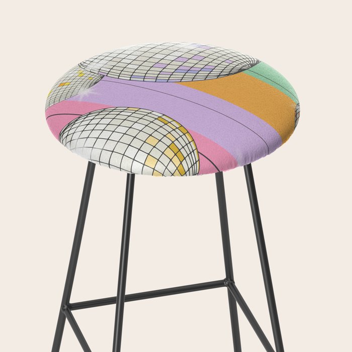 Striped Party Disco Ball muliticolor Stool Gallery Image 2