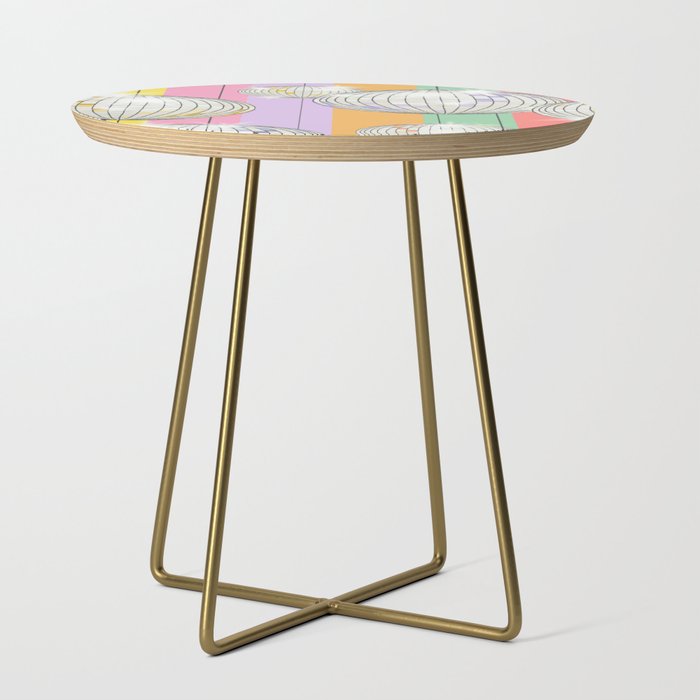 Striped Party Disco Ball muliticolor Side Table Gallery Image 1