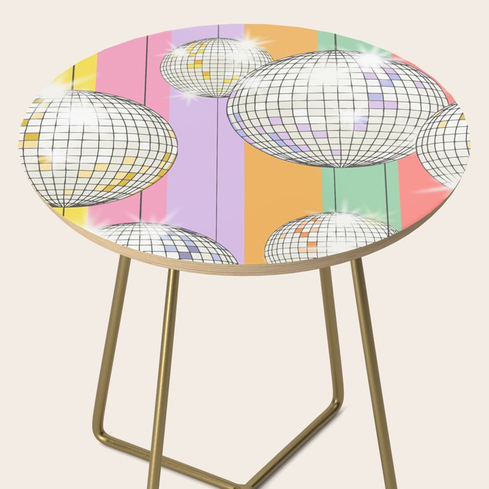 Striped Party Disco Ball muliticolor Side Table Gallery Image 2