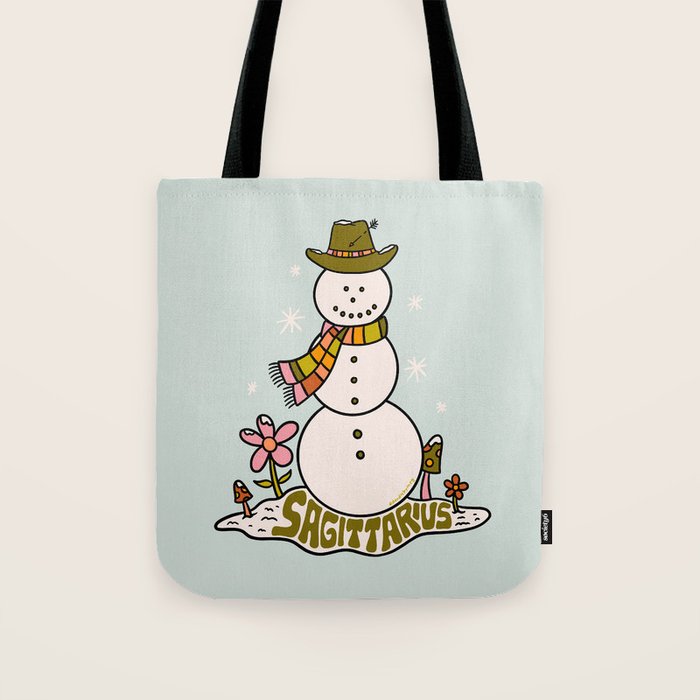 Sagittarius Snowman Tote Bag Gallery Image 1