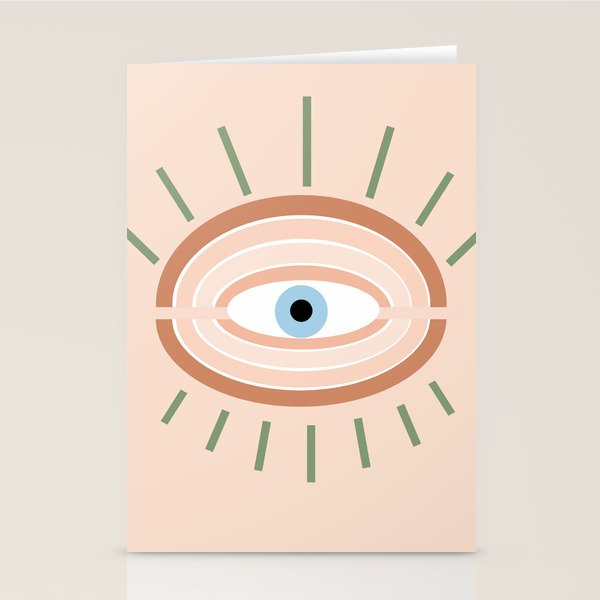 Retro evil eye - neutrals Stationery Card Gallery Image 2
