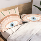 Retro evil eye - neutrals Pillow Sham Gallery Image 2