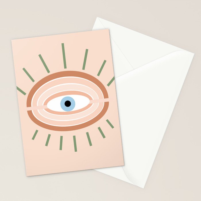 Retro evil eye - neutrals Stationery Card Gallery Image 2