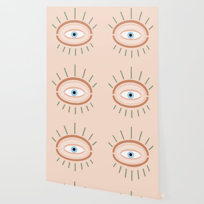 Retro evil eye - neutrals Wallpaper Gallery Image 2