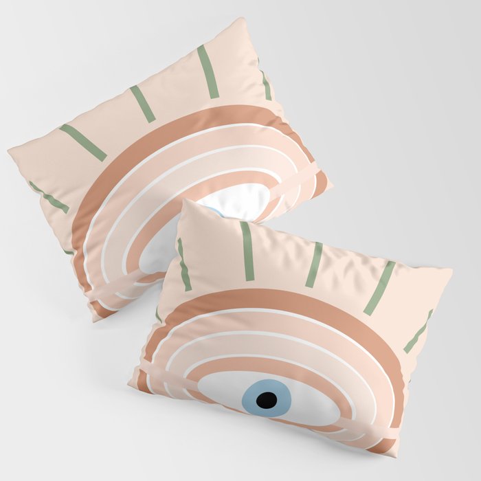 Retro evil eye - neutrals Pillow Sham Gallery Image 3