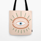 Retro evil eye - neutrals Tote Bag Gallery Image 1