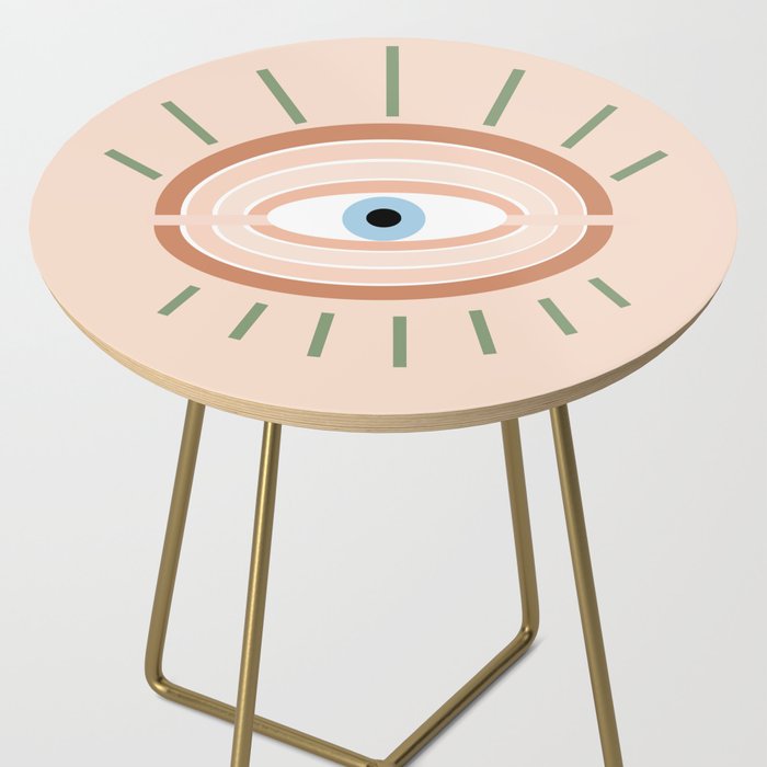 Retro evil eye - neutrals Side Table Gallery Image 2