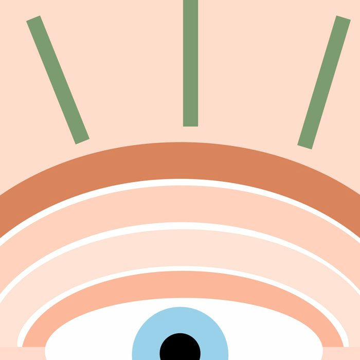 Retro evil eye - neutrals Coffee Mug Gallery Image 2