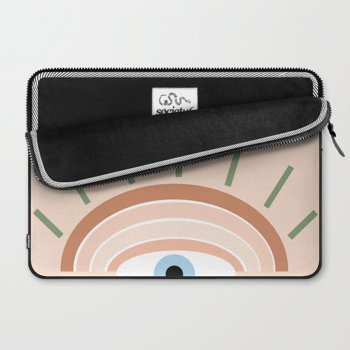 Retro evil eye - neutrals Laptop Sleeve Gallery Image 2