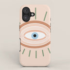 Retro evil eye - neutrals iPhone Case Gallery Image 1